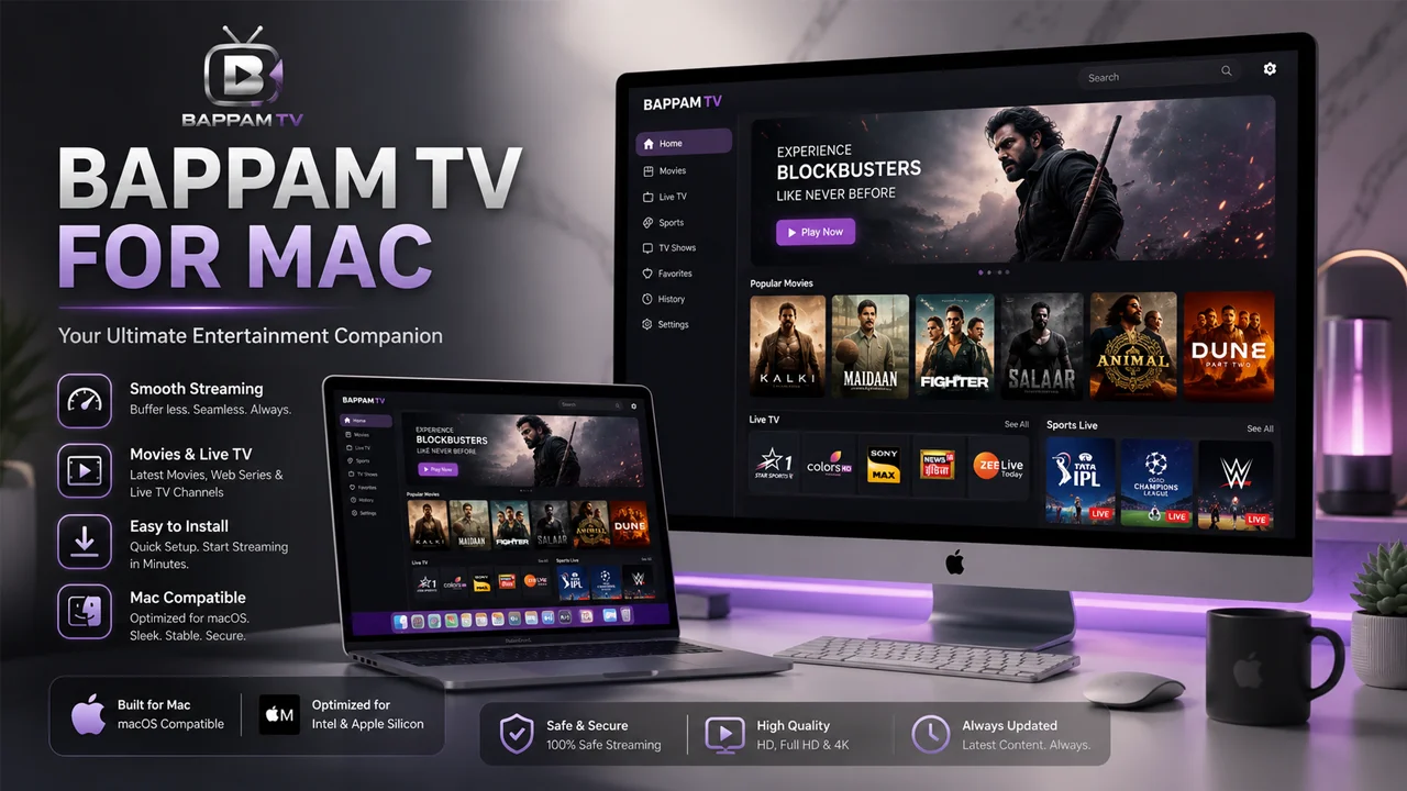 Bappam TV for Mac HD Telugu movies on macOS
